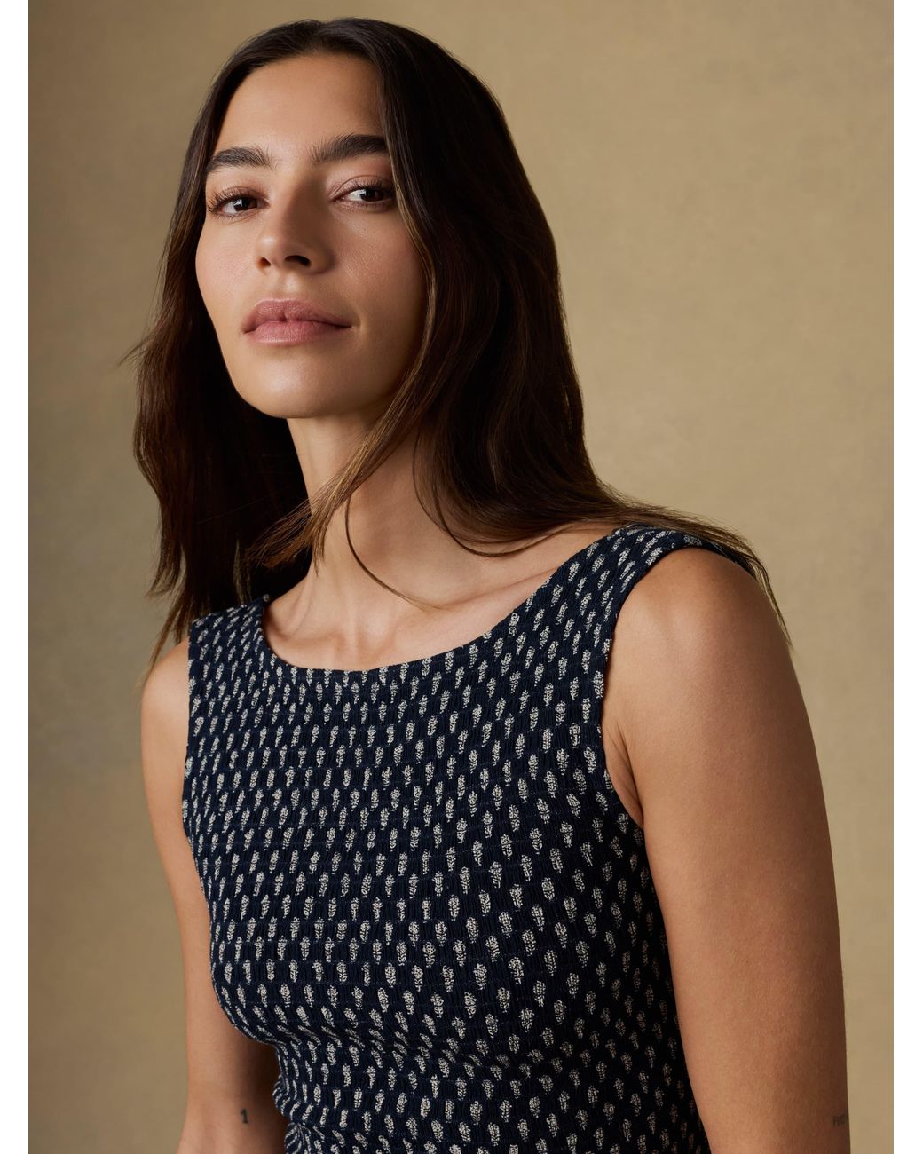 Faherty Brand Black Sophia Smocked Top