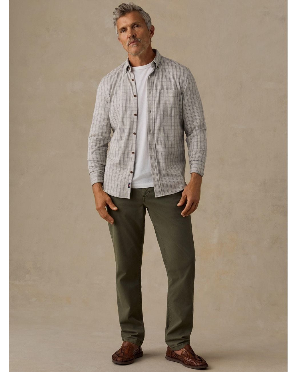 Faherty Brand Brown Coastline Knit Shirt for men