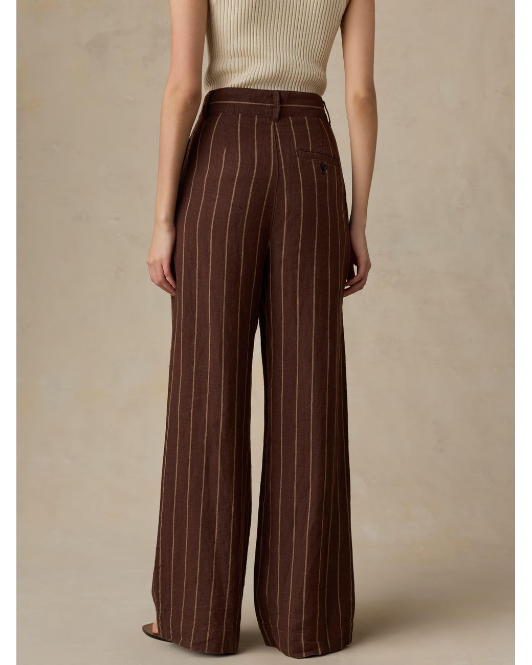 Faherty Brand Brown Sun Strider Linen Pleated Pants