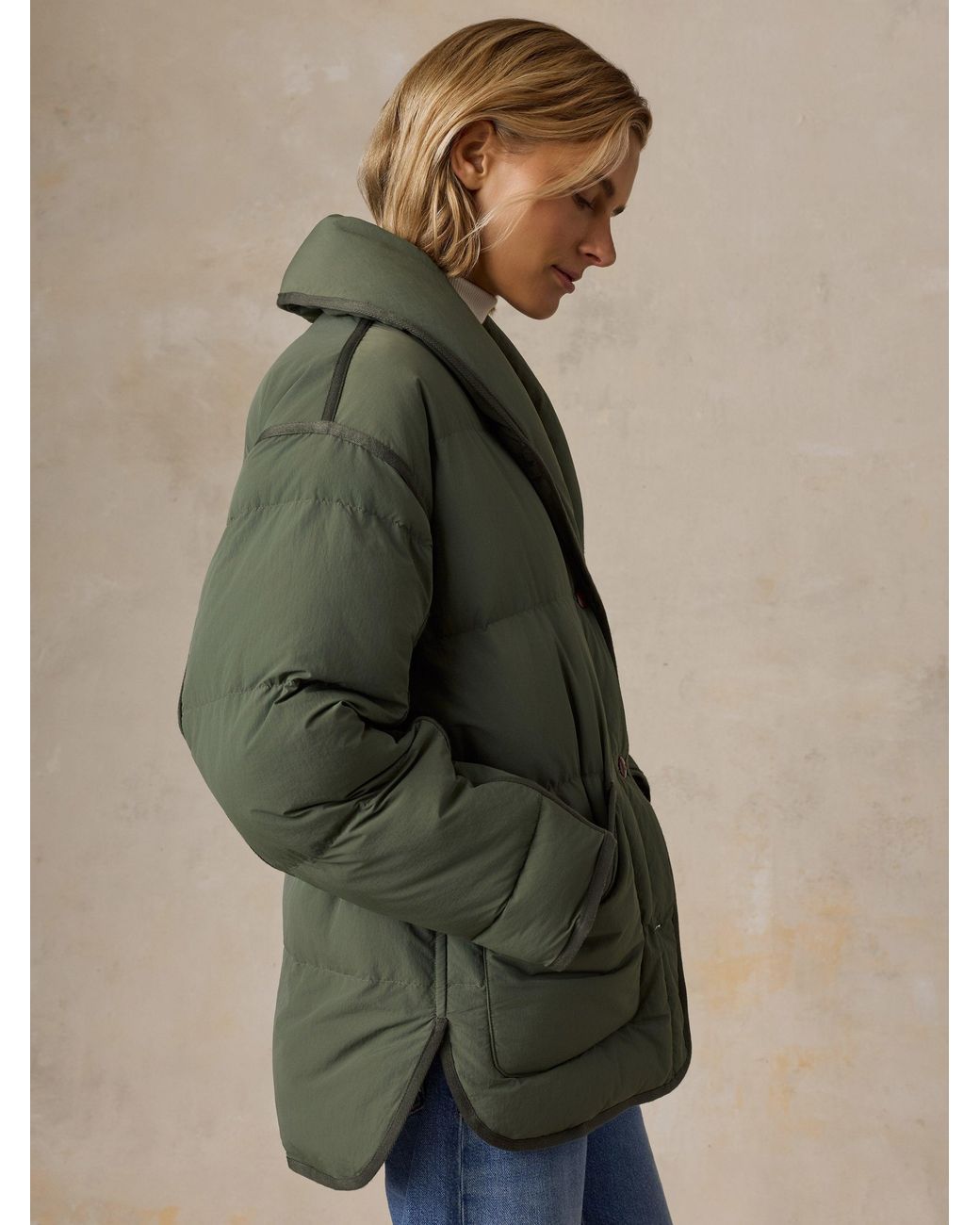 Faherty Brand Green Atlas Puffer Jacket