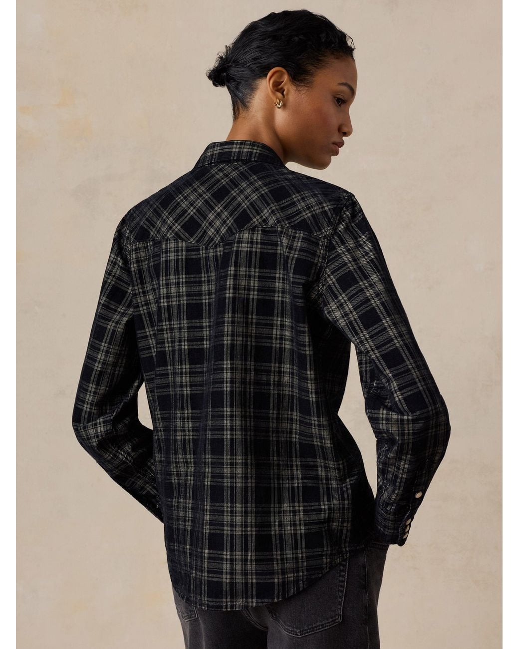 Faherty Brand Black Wharfside Cord Western Shirt