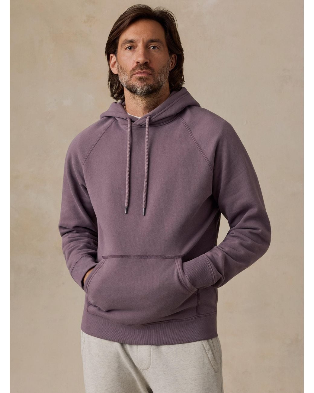 Faherty Brand Purple High Standard Fleece Hoodie for men