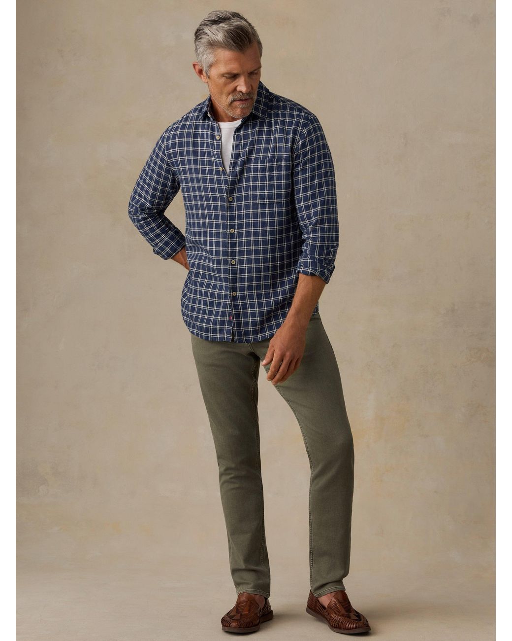 Faherty Brand Blue Palmetto Shirt for men