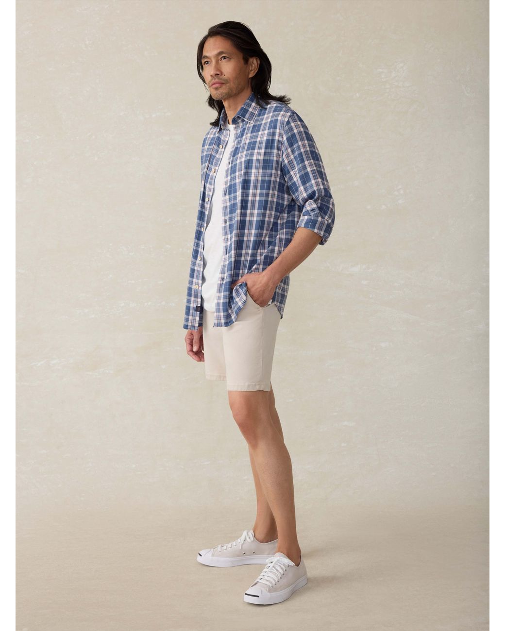 Faherty Brand Blue Movement Monterey Shirt for men
