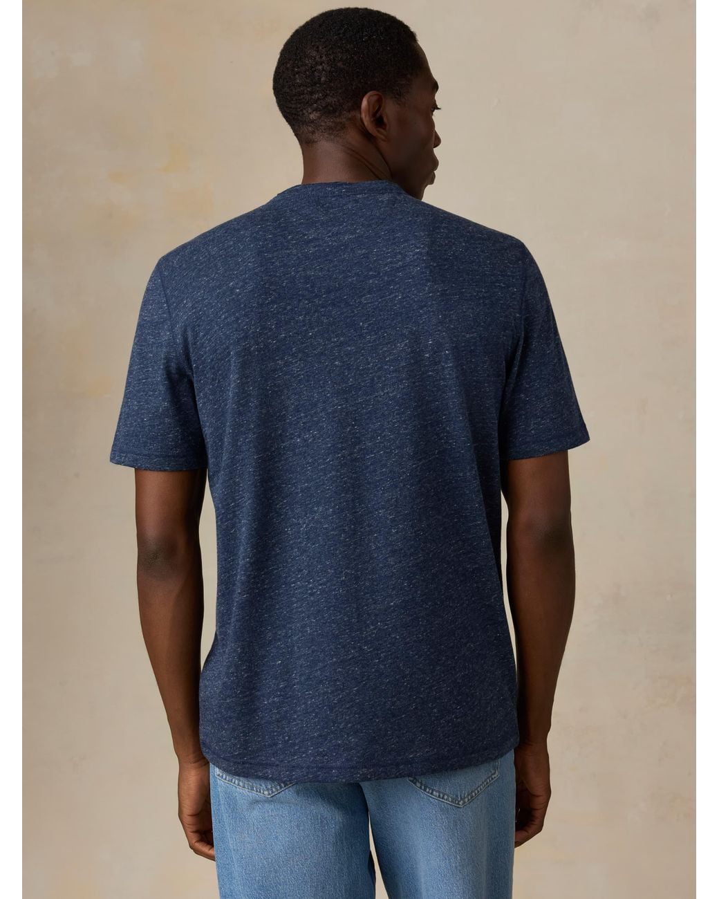 Faherty Brand Blue Short-Sleeve Breeze Henley T-Shirt for men