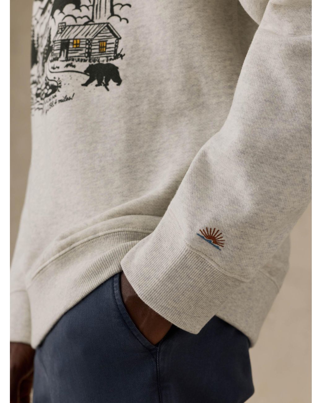 Faherty Brand Natural X Parks Project Great Smoky Mountains High Standard Fleece Crewneck for men