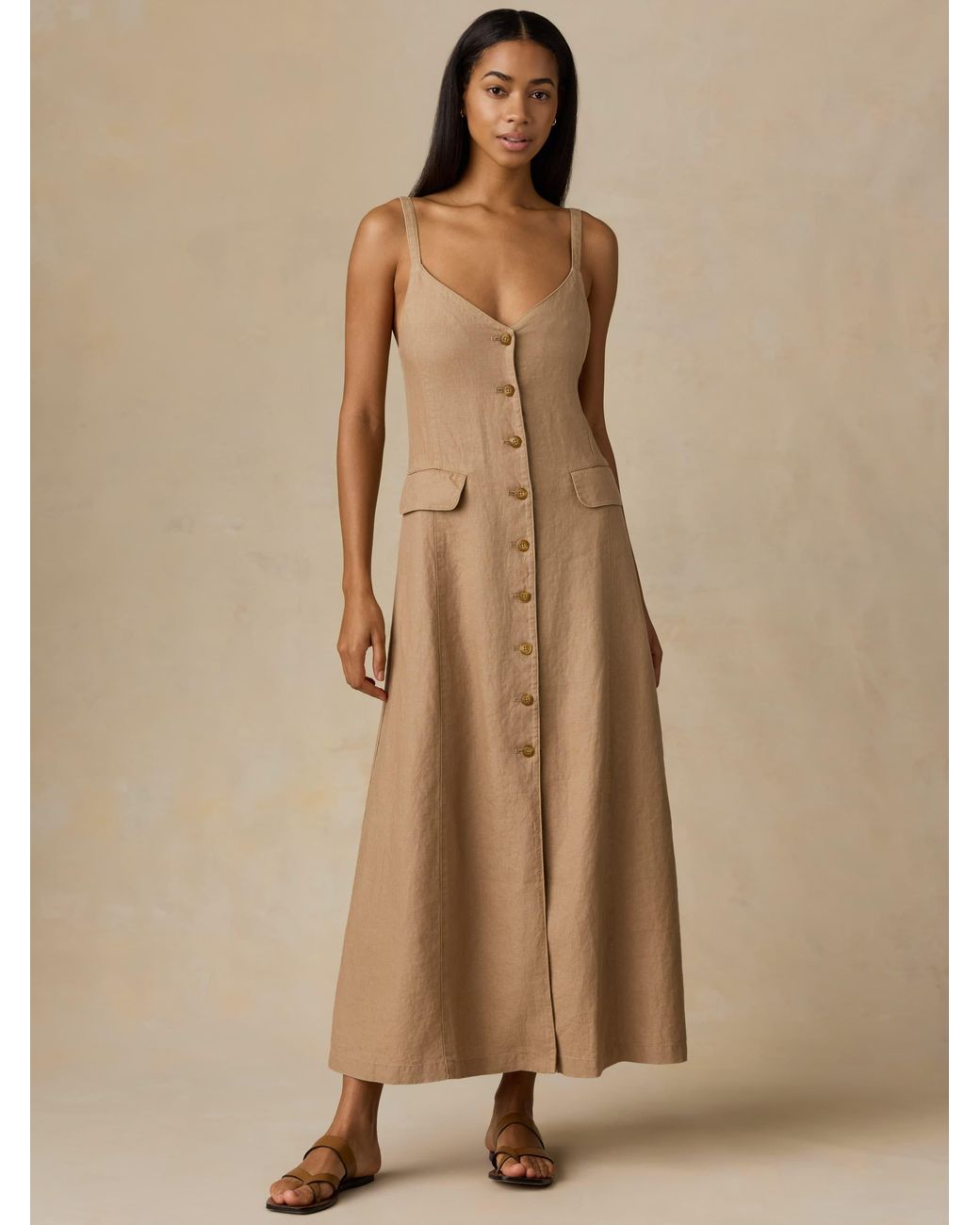 Faherty Brand Natural Sun Strider Linen Milo Dress