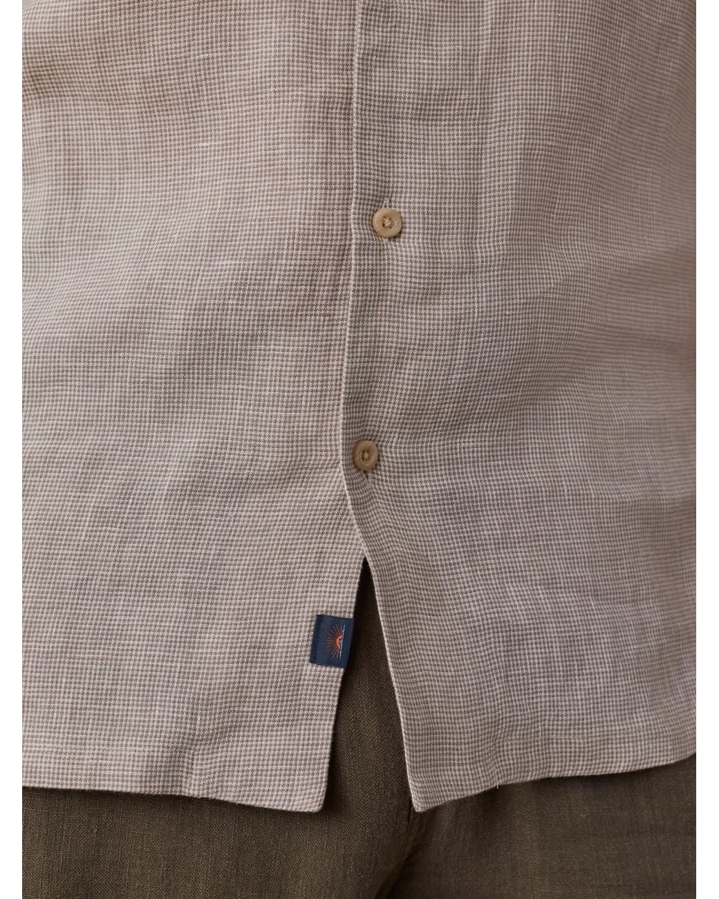 Faherty Brand Natural Short-Sleeve Laguna Linen Camp Shirt for men