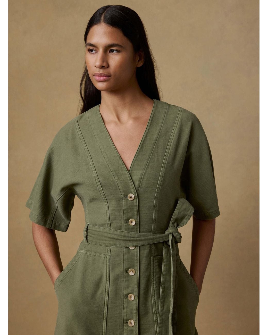 Faherty Brand Blue Soft Stretch Camille Dress