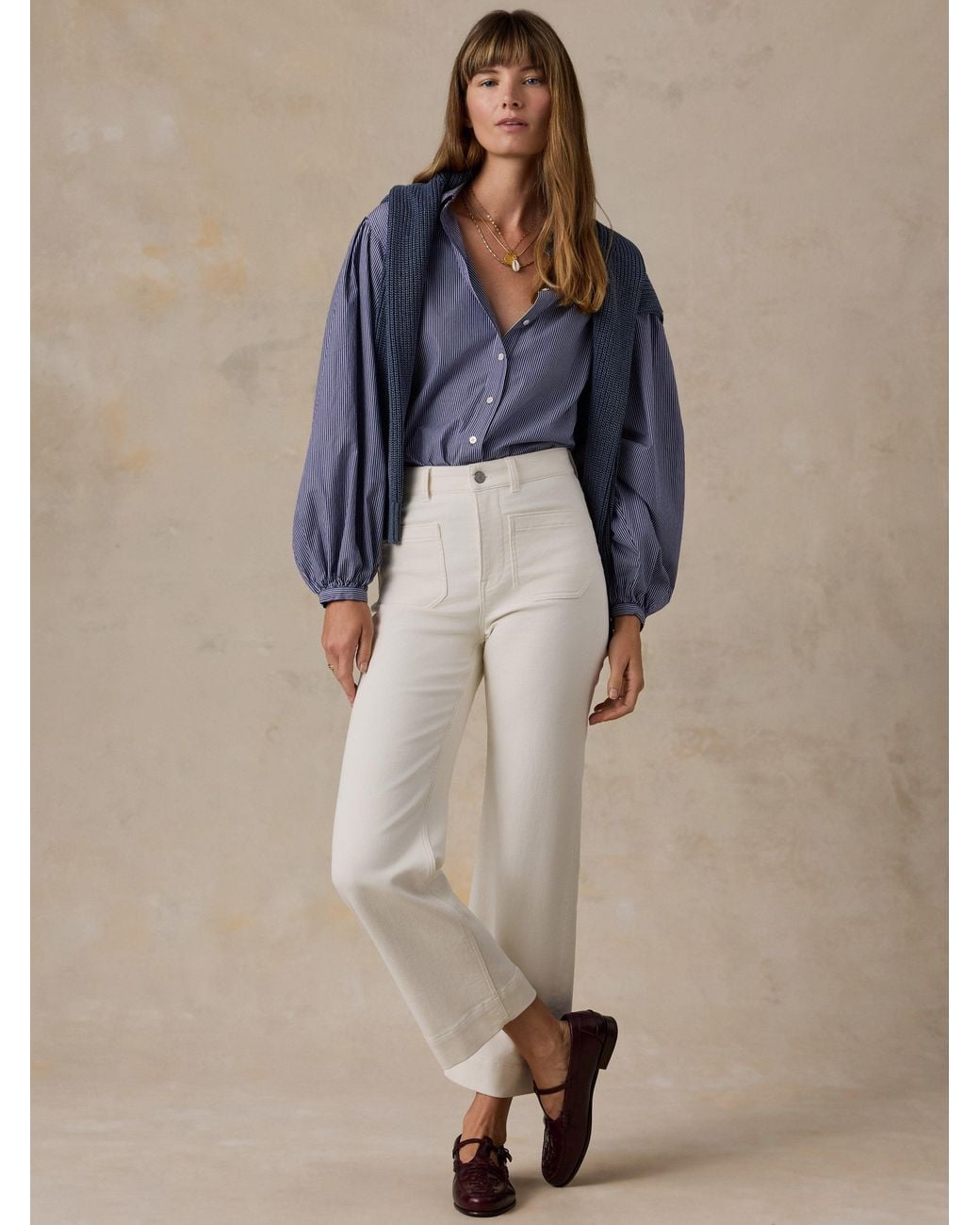 Faherty Brand Natural Stretch Terry Patch Pocket Ankle Pants