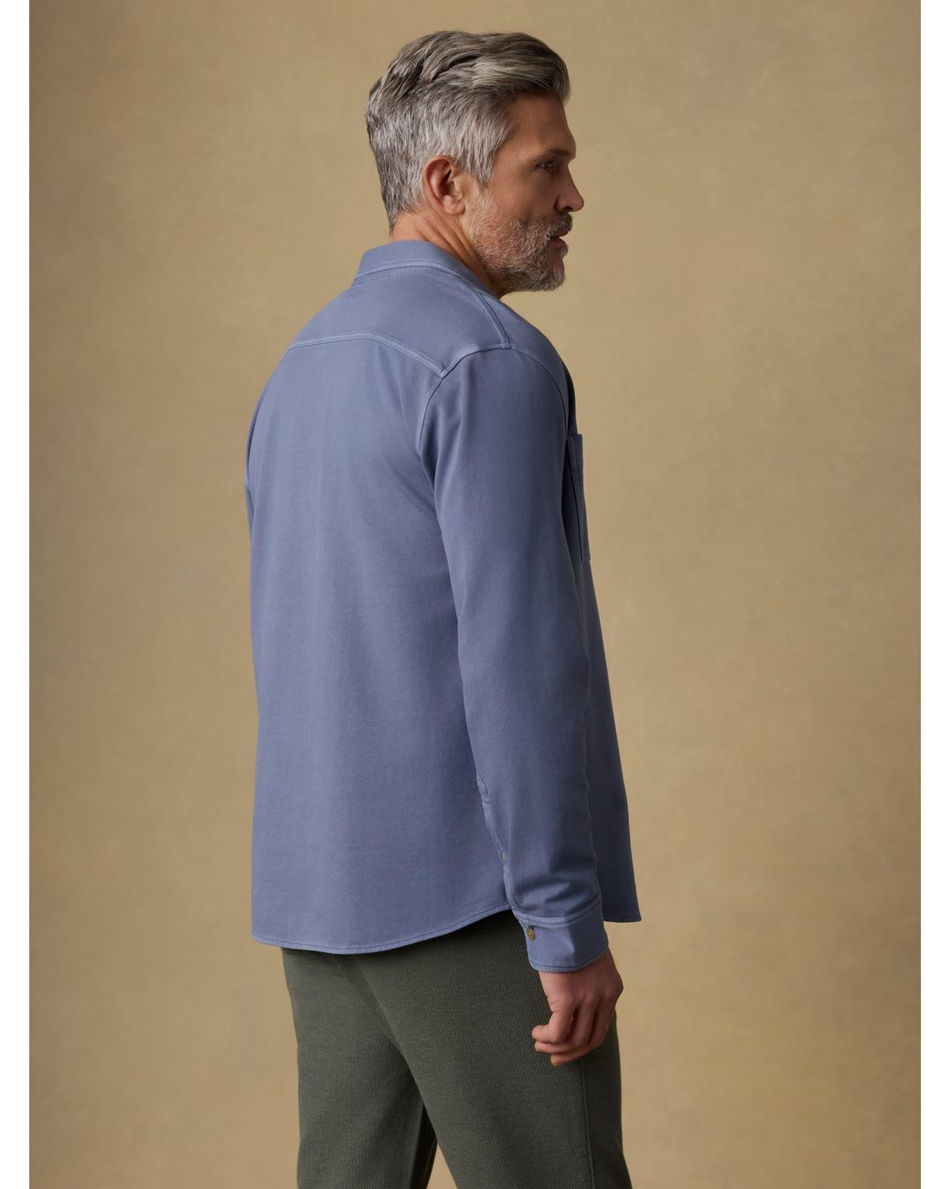 Faherty Brand Blue Field Knit Shirt for men