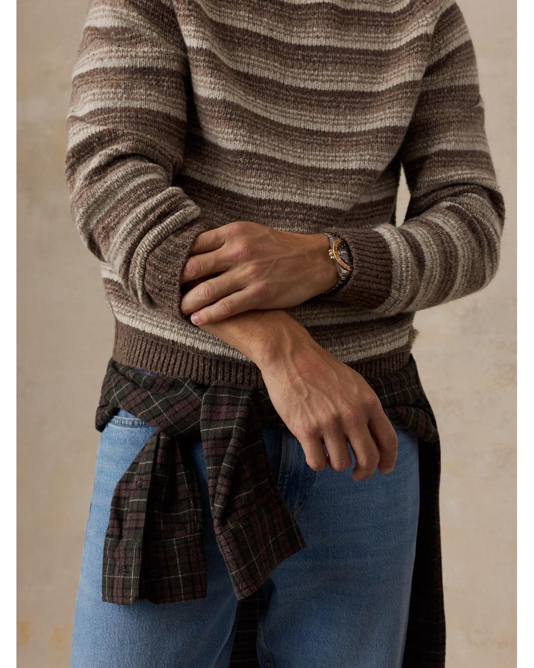 Faherty Brand Natural Donegal Crew Sweater for men