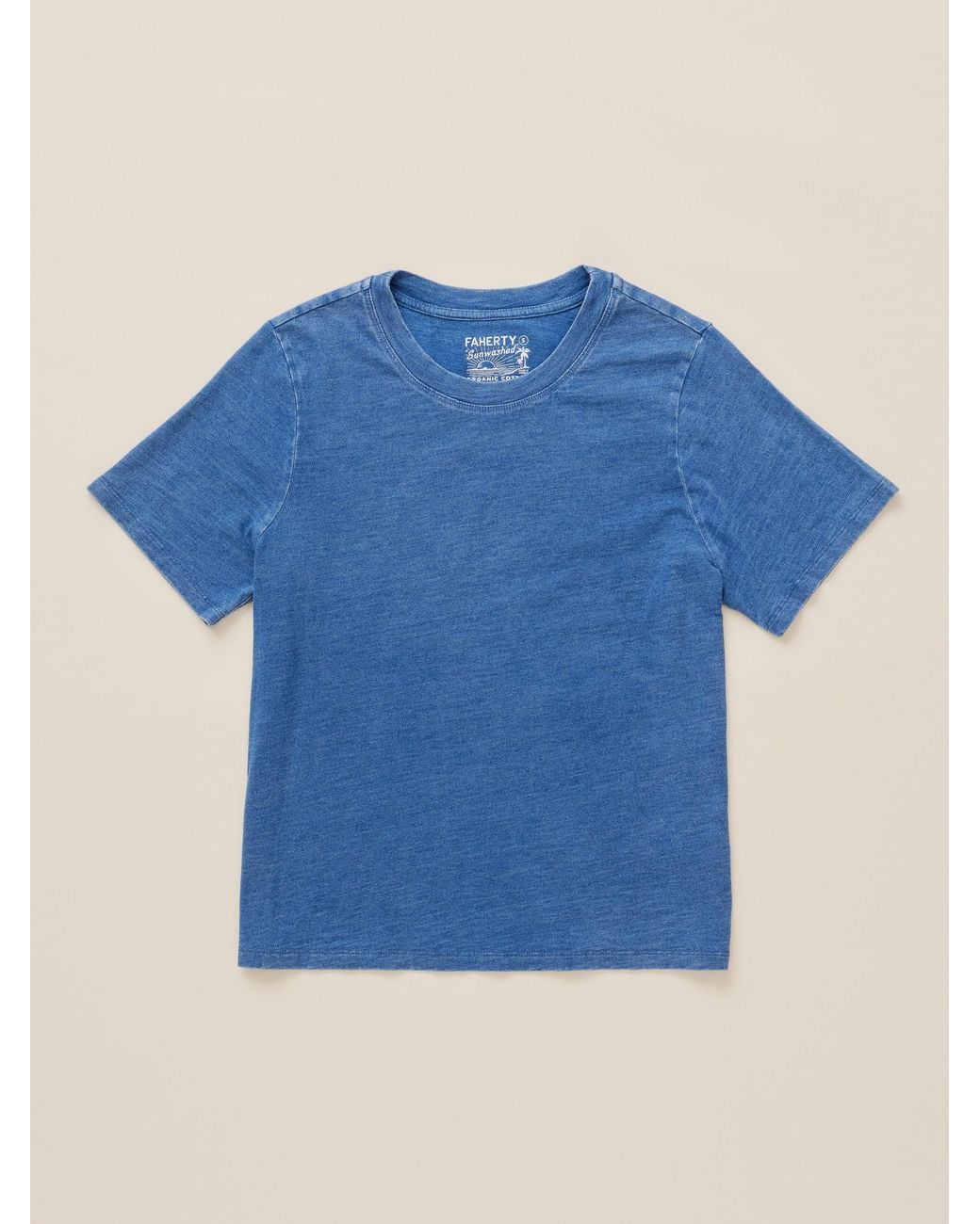 Faherty Brand Blue Sunwashed Regenerative T-Shirt