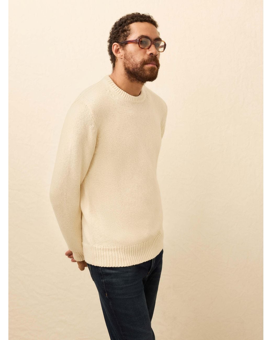 Faherty Brand Natural Heirloom Crewneck Sweater for men