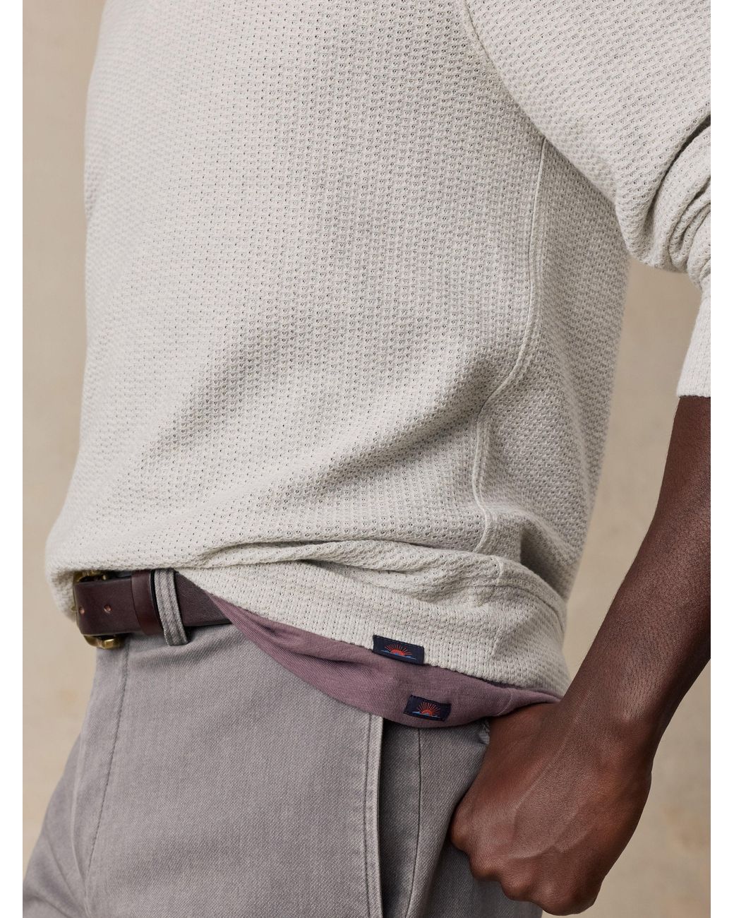 Faherty Brand Natural Textured Knit Quarter Zip for men