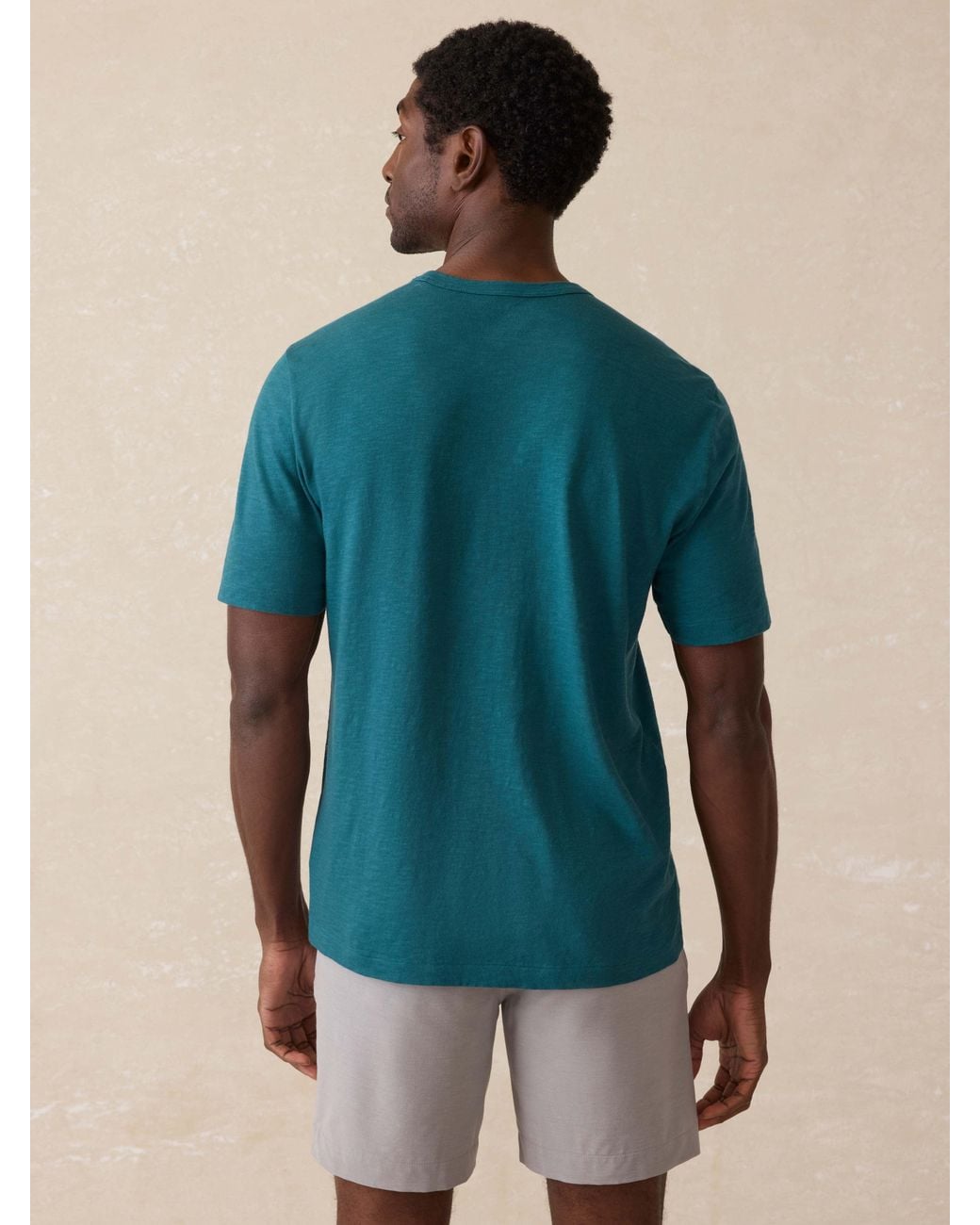 Faherty Brand Blue Surf Ghana Short-Sleeve Shaping House Graphic T-Shirt for men