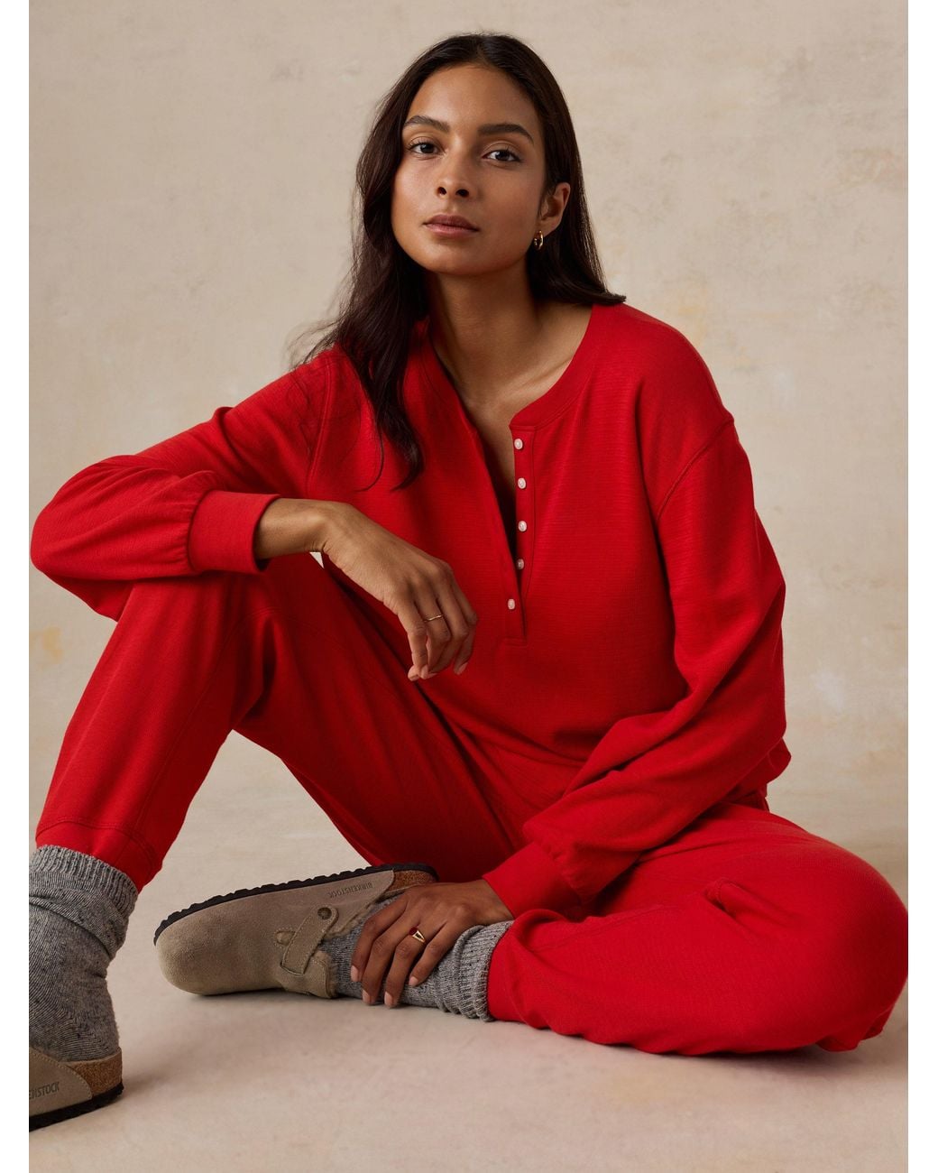Faherty Brand Red Double Knit Pants
