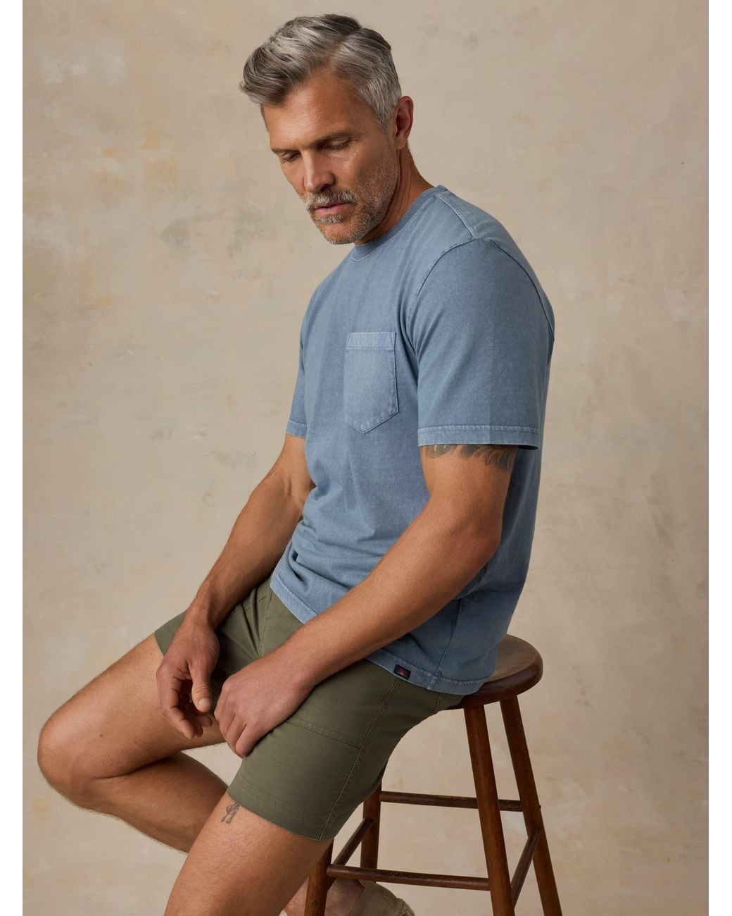Faherty Brand Blue Short-Sleeve Recycled Cotton T-Shirt for men
