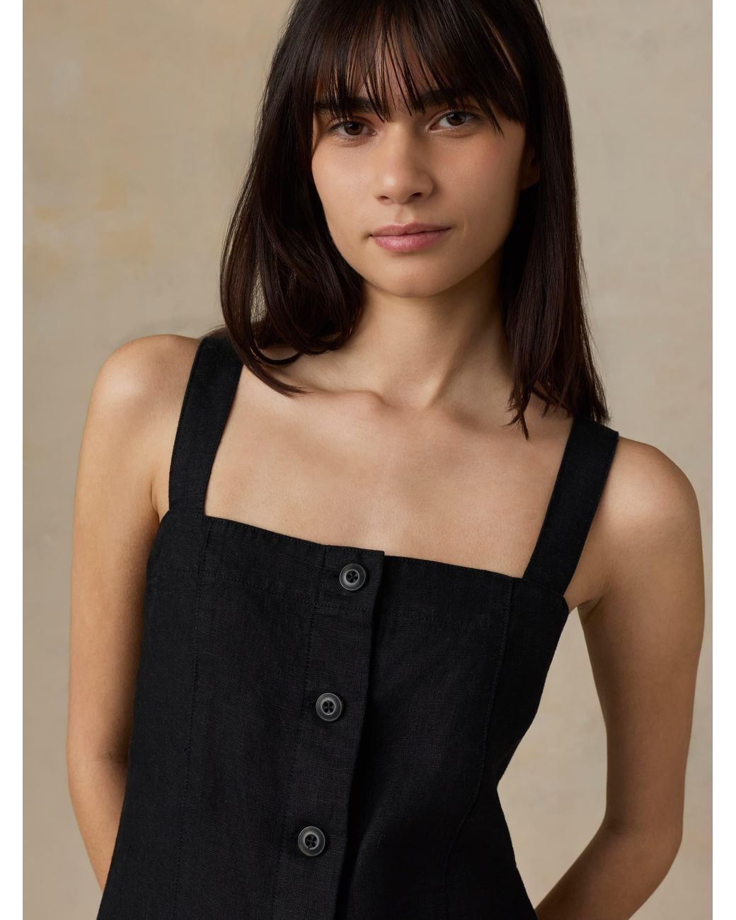 Faherty Brand Natural Sun Strider Linen Miley Dress