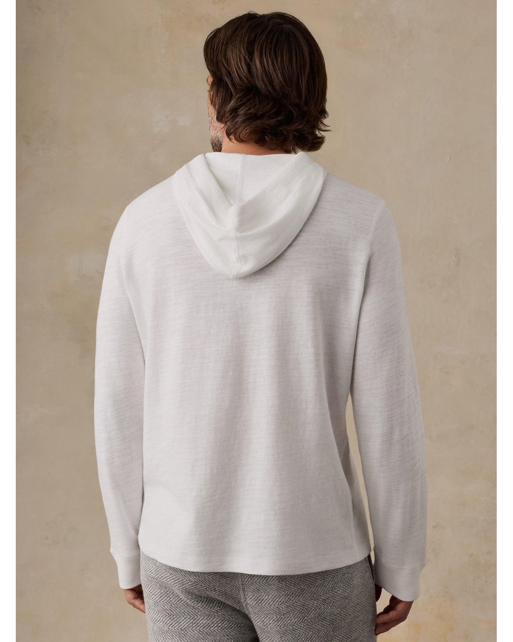 Faherty Brand White Sunwashed Organic Hoodie for men