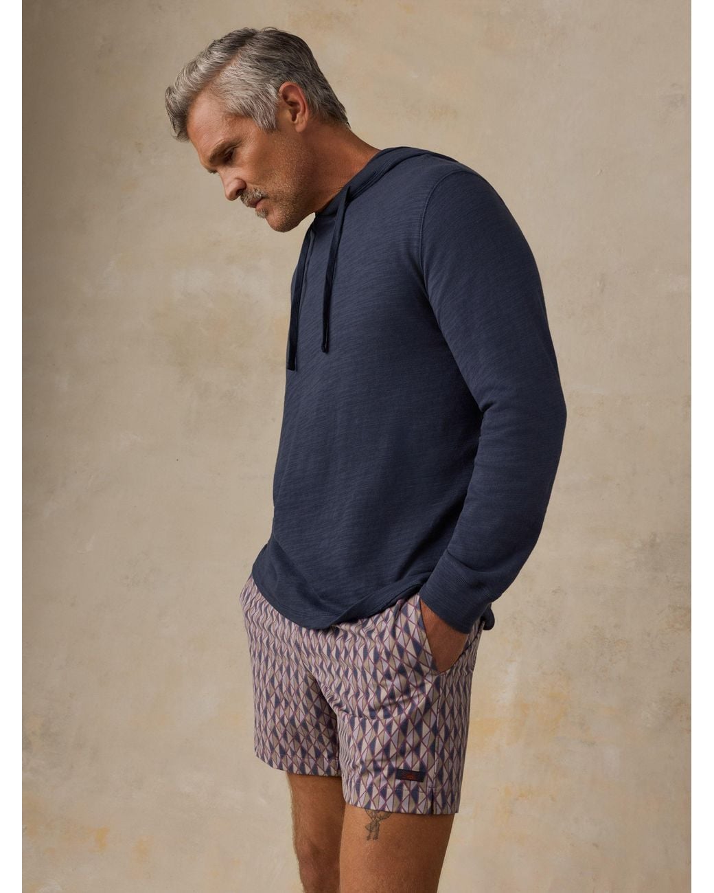 Faherty Brand Blue Sunwashed Organic Hoodie for men