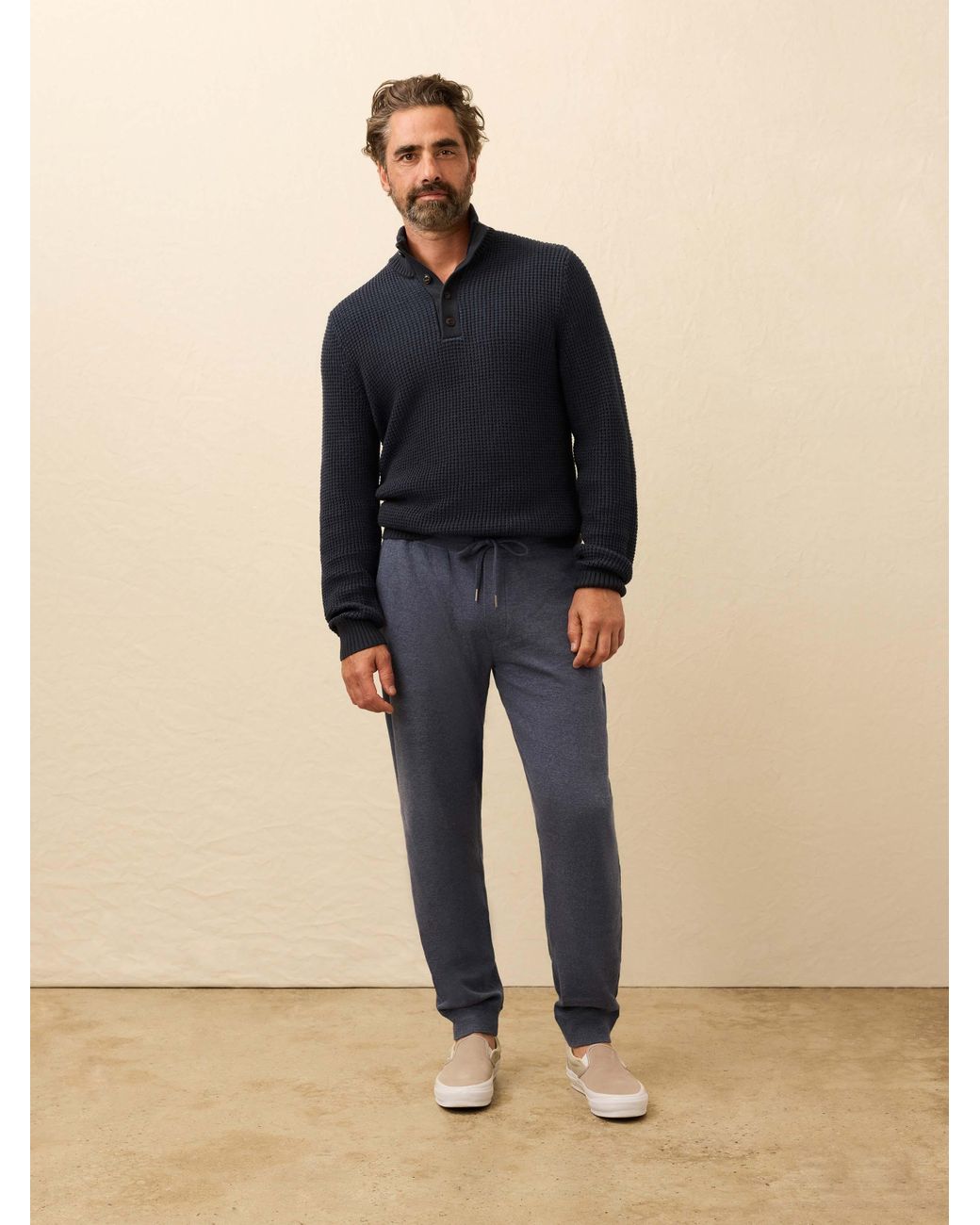 Faherty Brand Blue Aspen Lounge Cashmere Sweatpant for men