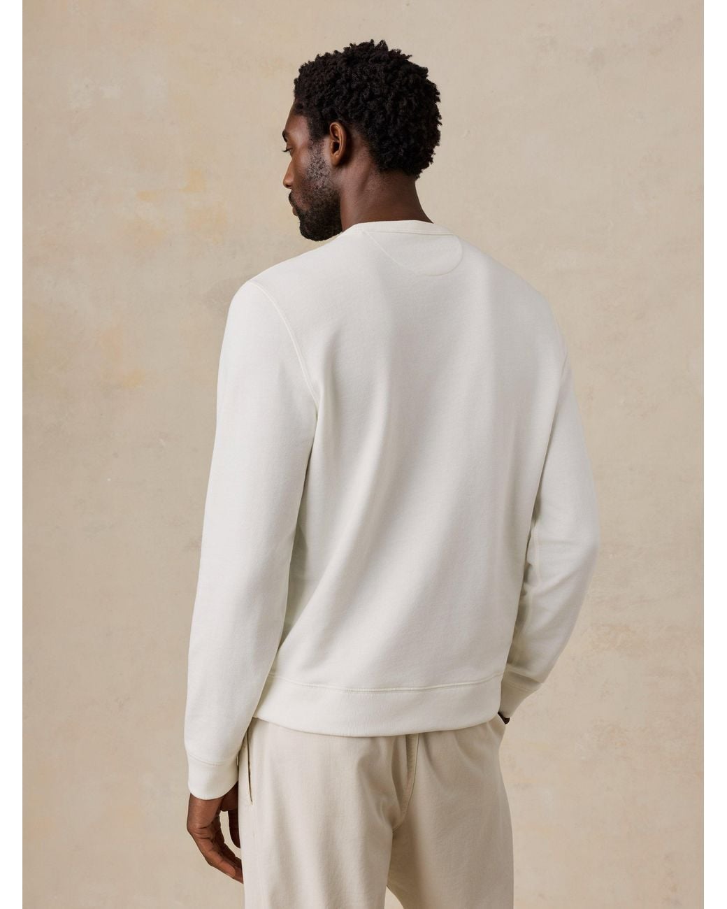 Faherty Brand Natural French Terry Crewneck for men