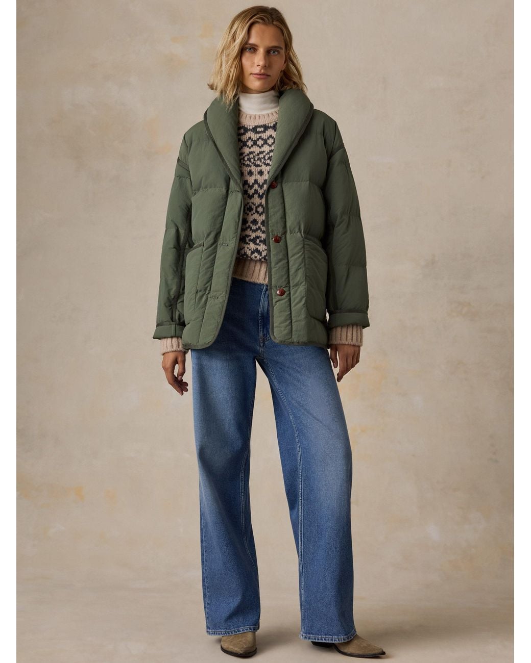 Faherty Brand Green Atlas Puffer Jacket