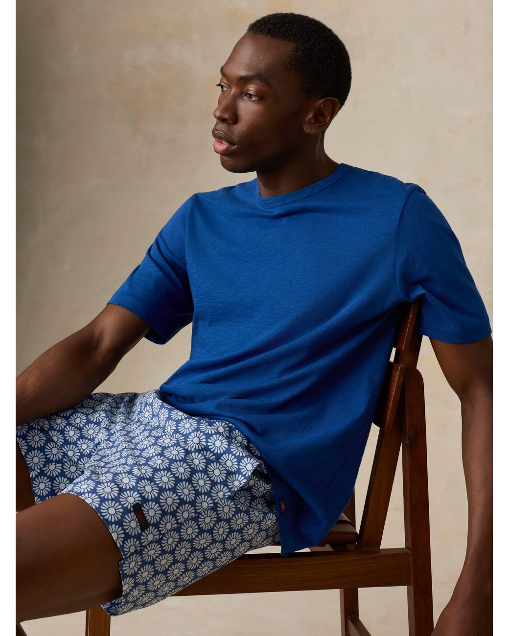 Faherty Brand Blue Sunwashed Regenerative T-Shirt for men