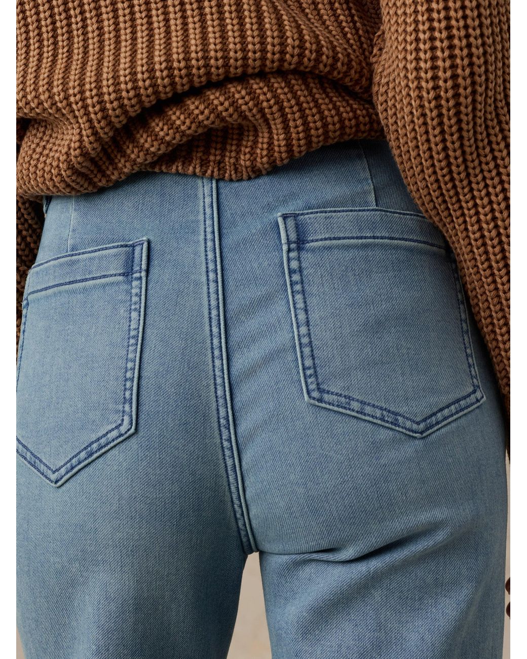 Faherty Brand Blue Stretch Terry Patch Pocket Ankle Pants