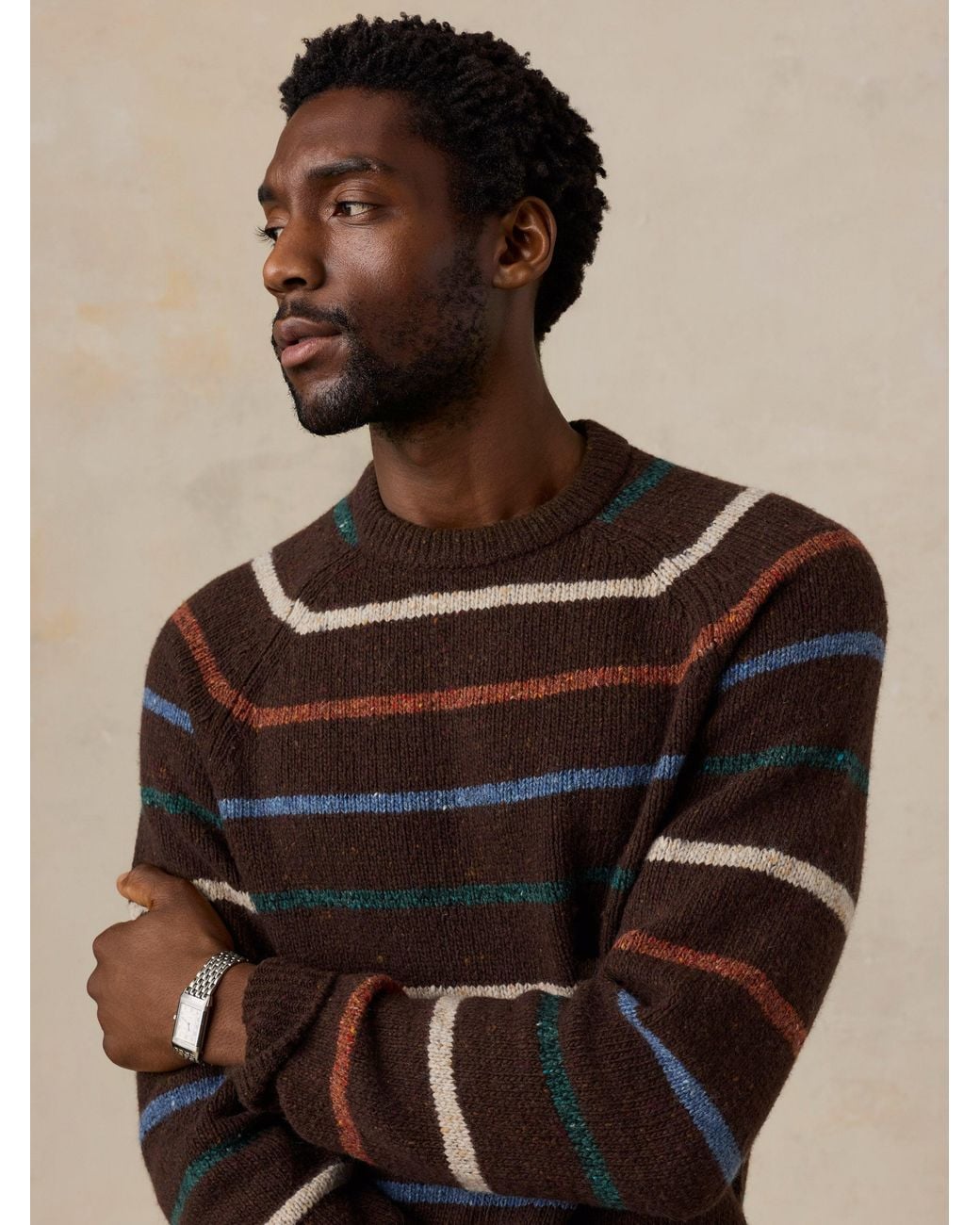 Faherty Brand Black Donegal Crew Sweater for men