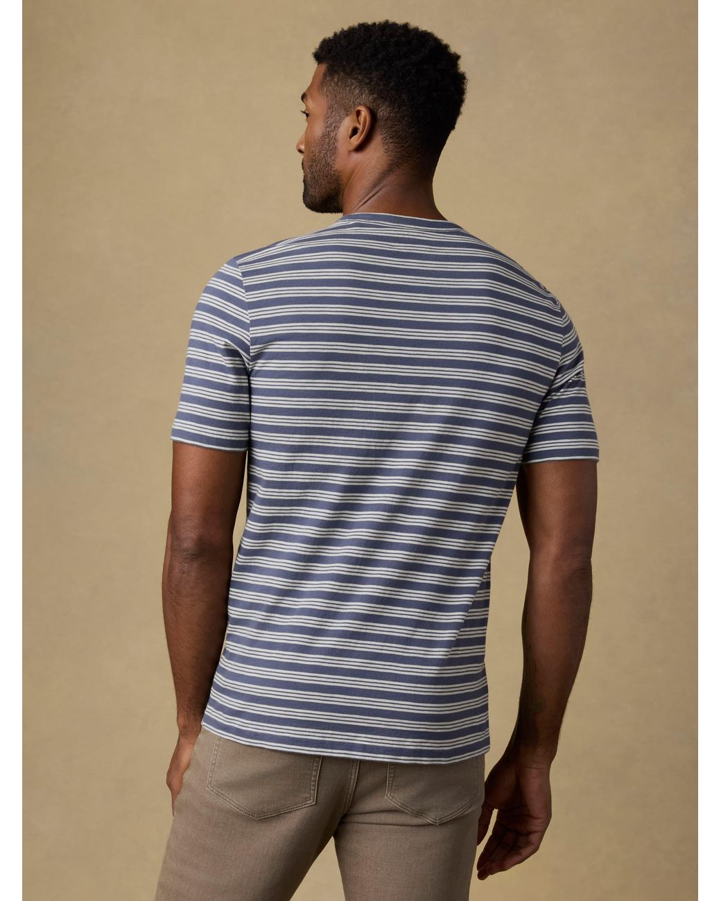 Faherty Brand Blue Sunwashed Regenerative T-Shirt for men