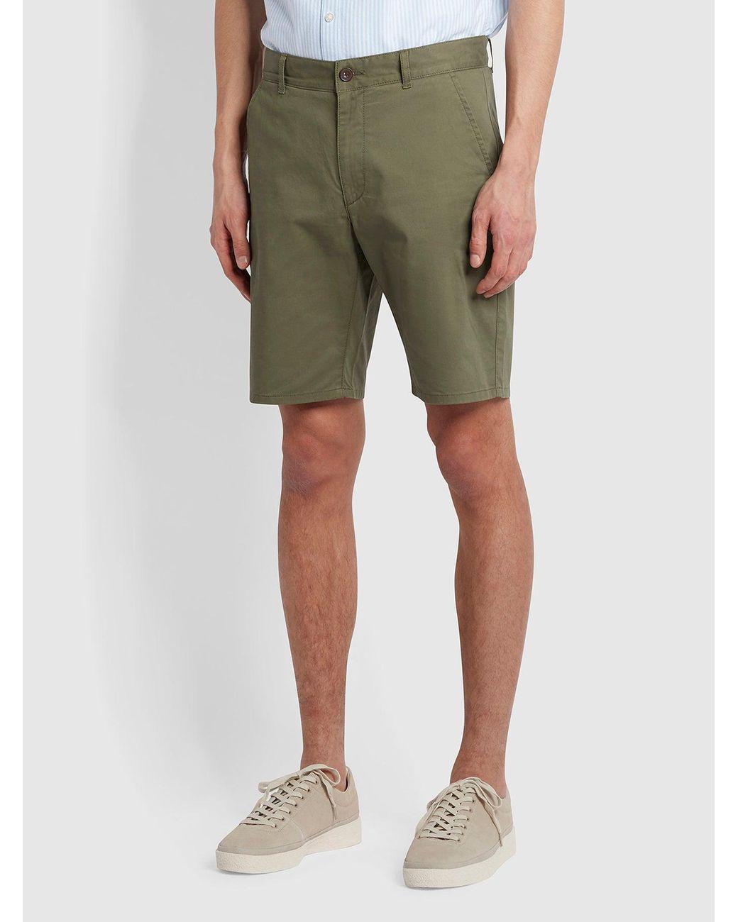 Farah Green Hawk Organic Cotton Chino Shorts for men