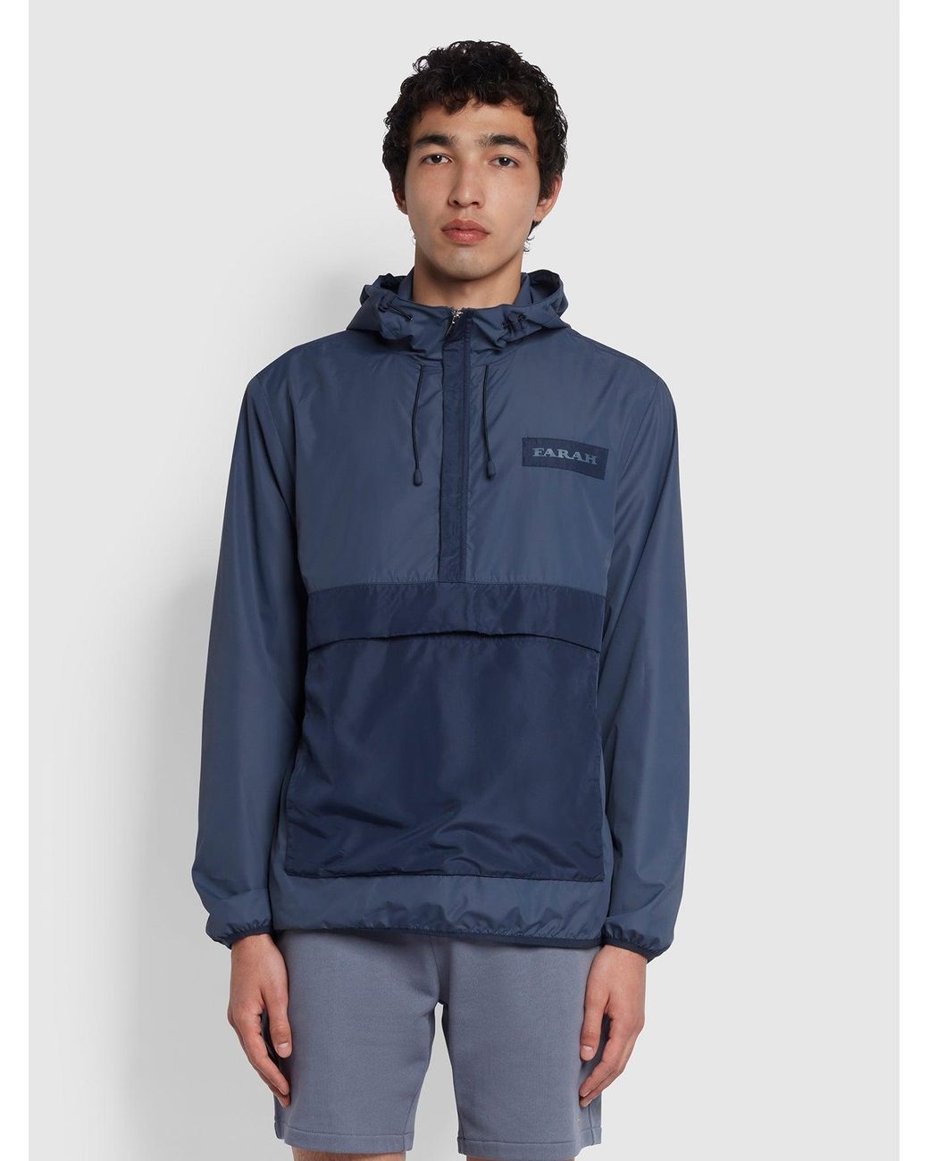 Farah Blue Eavis Overhead Jacket for men