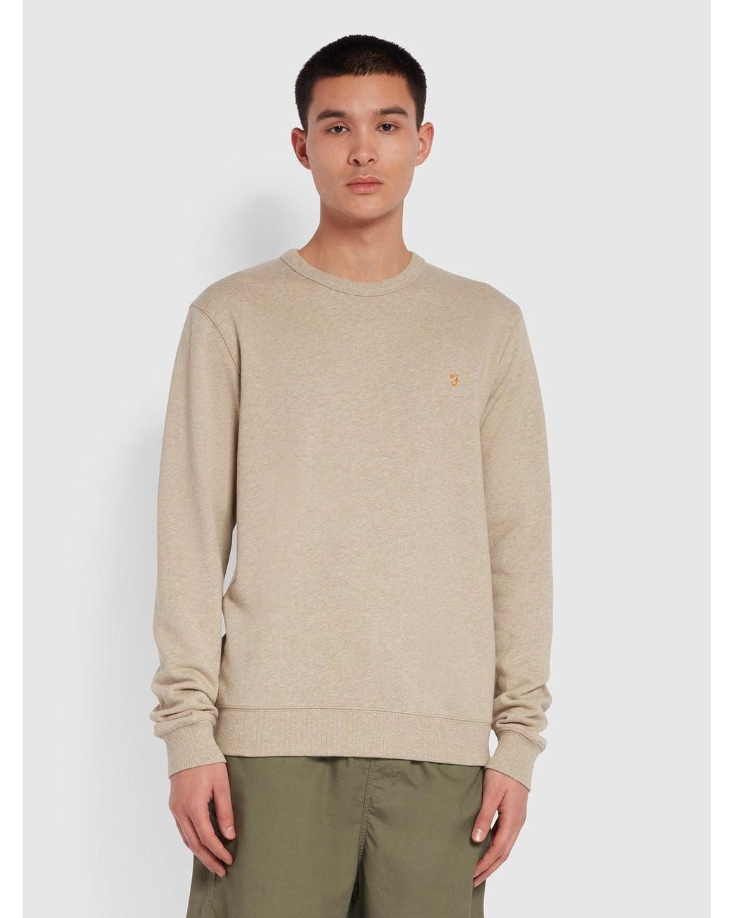Farah Gray Tim Organic Cotton Crew Neck Sweatshirt for men