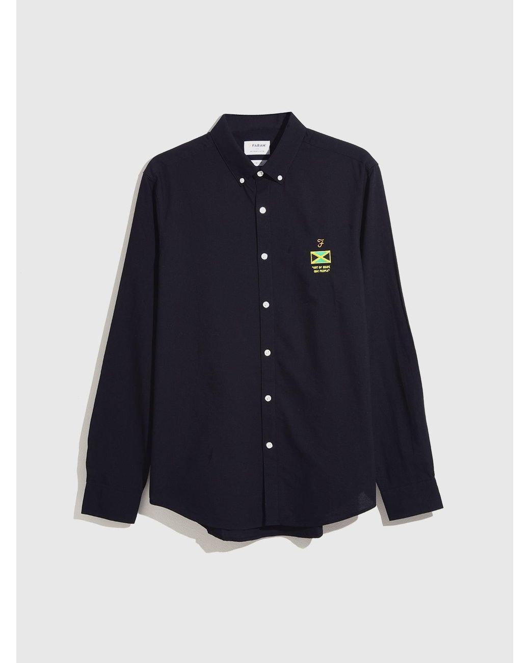 Farah Blue X Jamaican Rugby Brewer Rugby Oxford Shirt for men