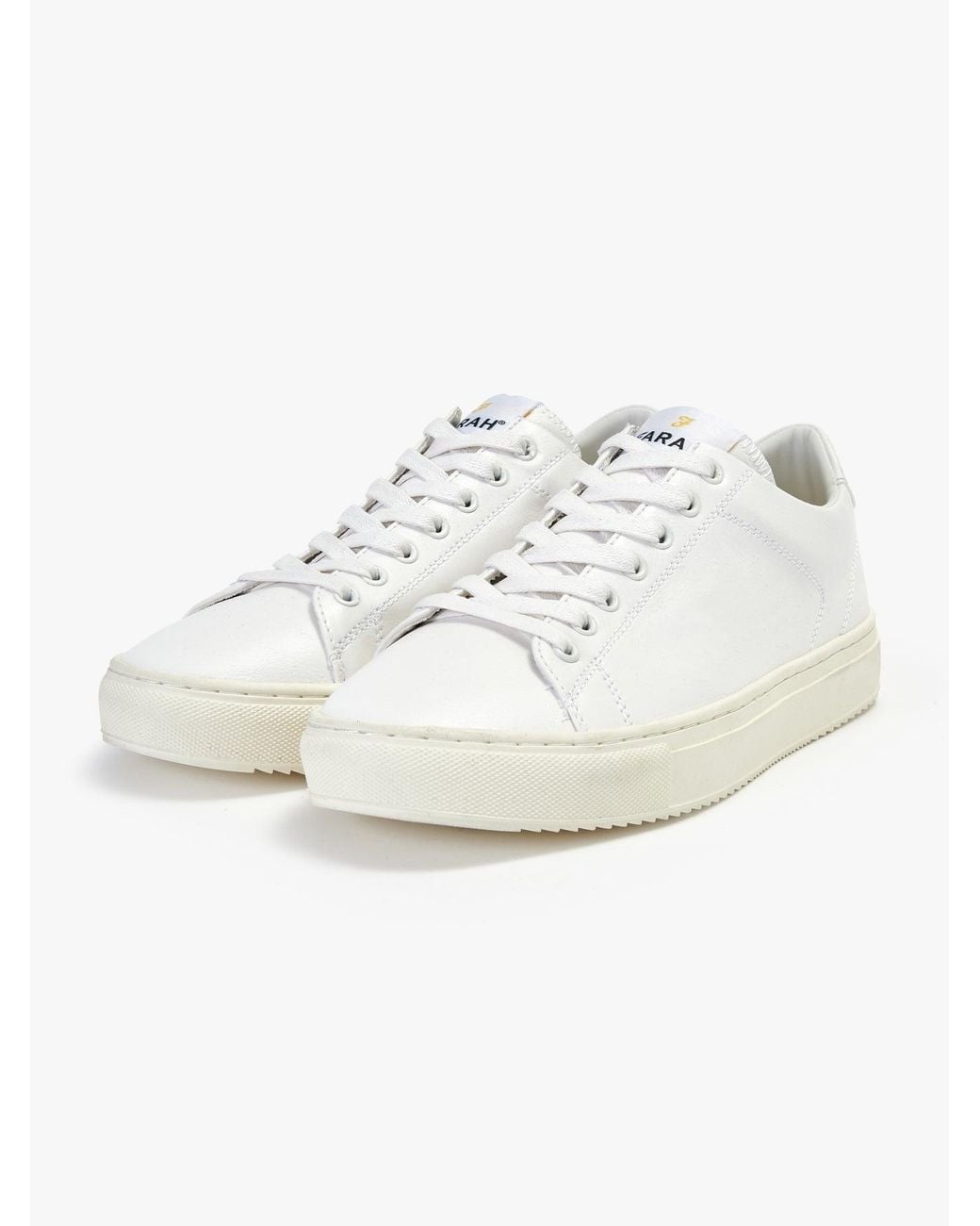 Farah White Damon Leather Cupsole Trainers for men