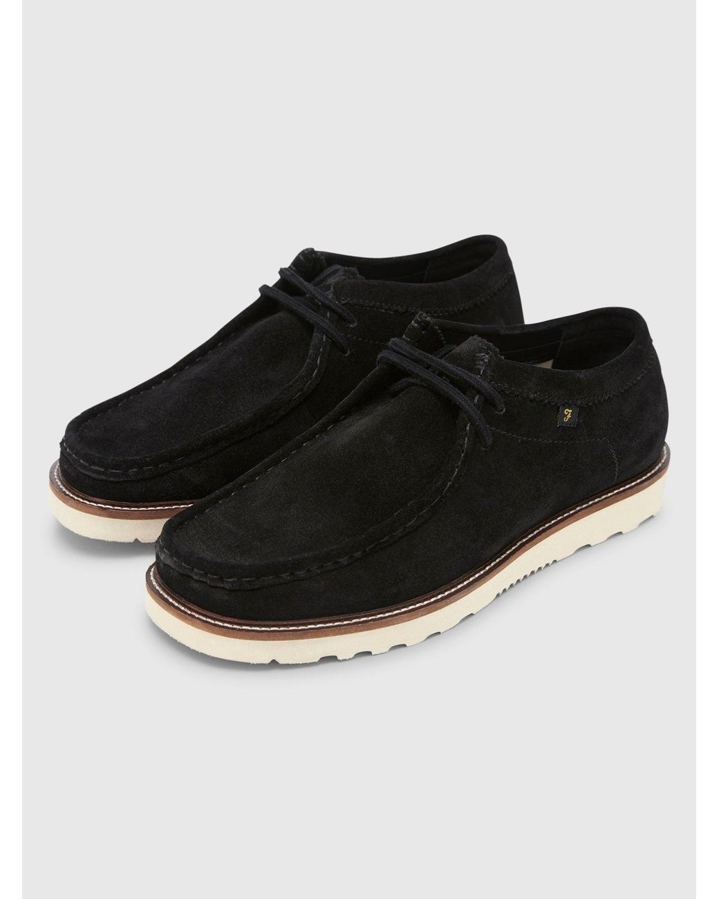 Farah Black Tully Wallabee Shoe for men