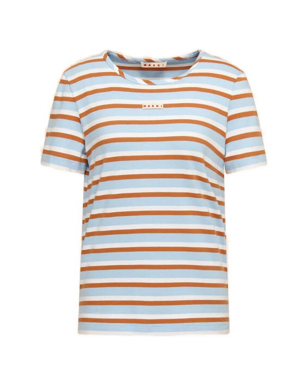 Marni White Striped Cotton T-Shirt