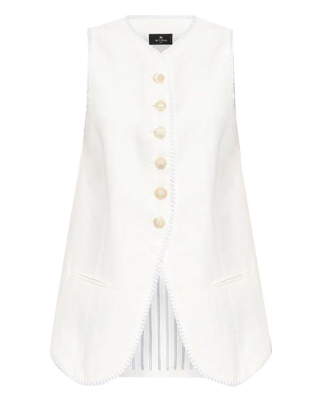 Chaleco Con Cierre De Botones Etro de color White