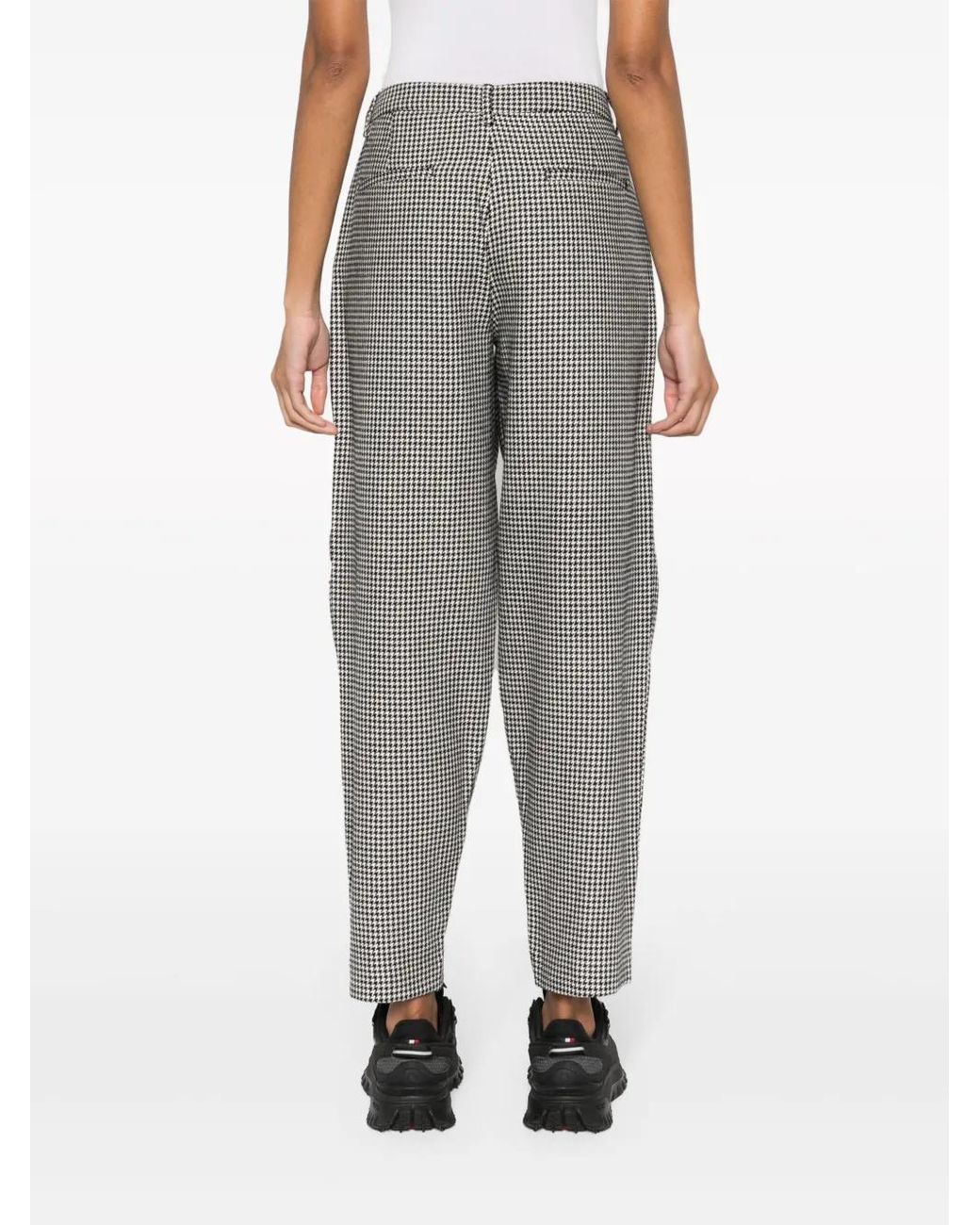 Iceberg Gray Houndstooth-Pattern Tapered Trousers