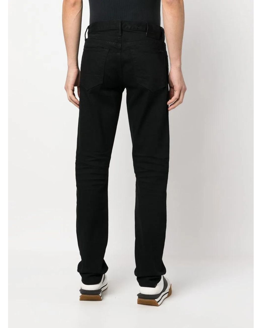Tom Ford Black Mid Rise Slimfit Jeans for men