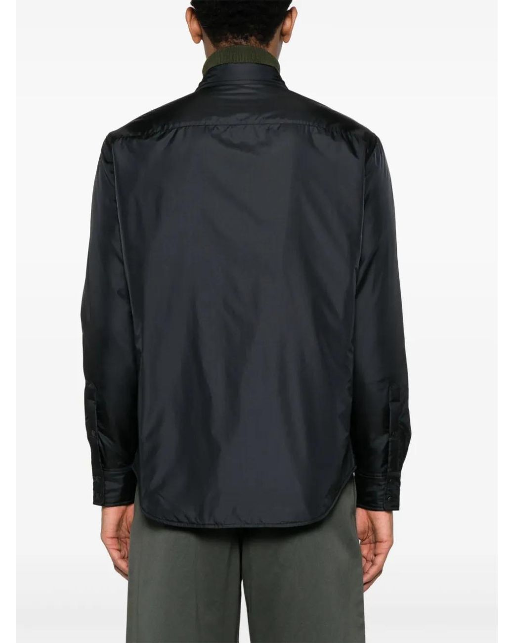 Aspesi Black Press-Stud Shirt Jacket for men