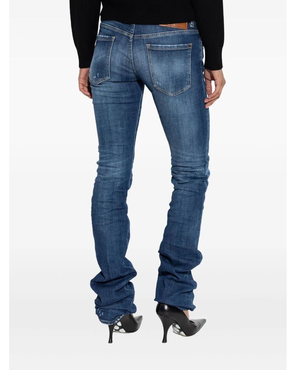 DSquared² Gerafelde Jeans in het Blue