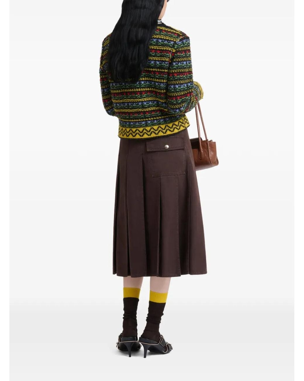 Marni Purple Deep Skirt With Utility Pocket