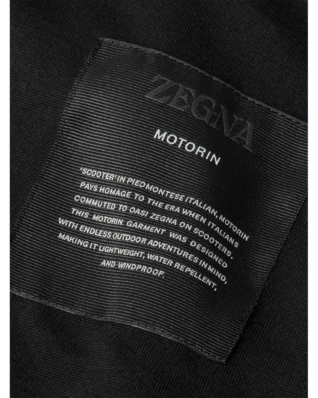 Zegna Black Microfiber Motorin 100Cc Blouson for men