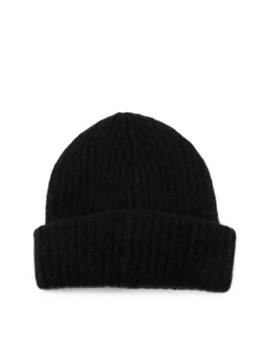 Roberto Collina Gerippte Beanie in Black für Herren