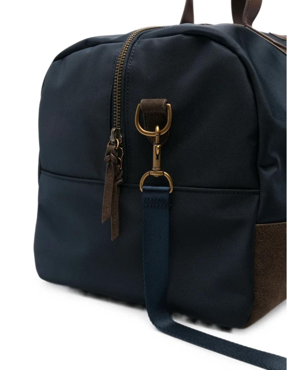 Polo Ralph Lauren Black Logo-Embroidered Panelled Holdall Bag for men