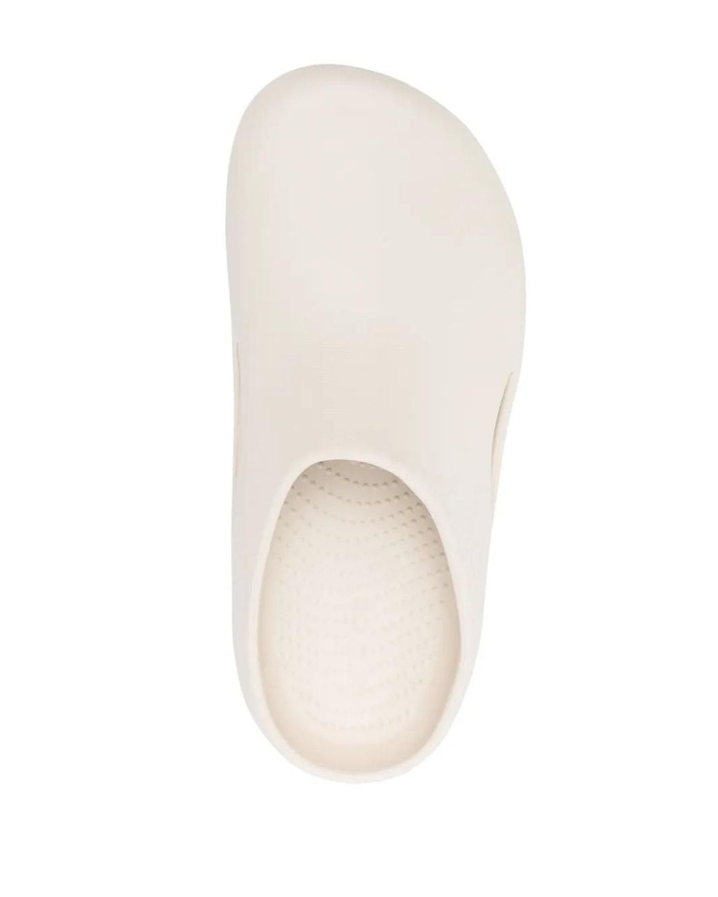 CROCSTM White Logo-Embossed Round-Toe Slides