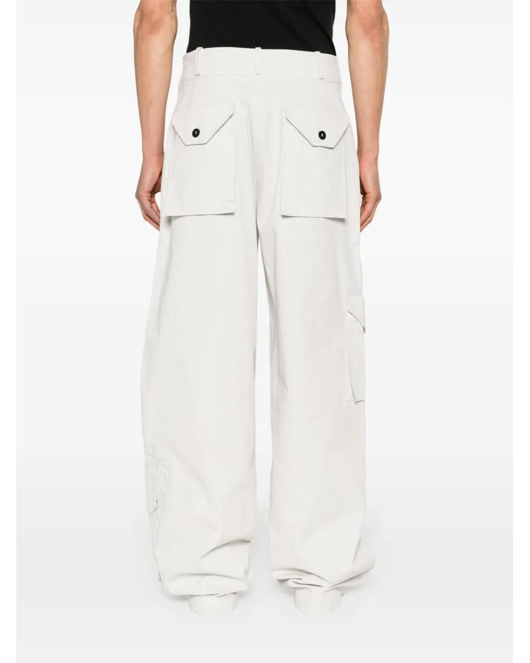A_COLD_WALL* White Overlay Twill Cargo Trousers for men